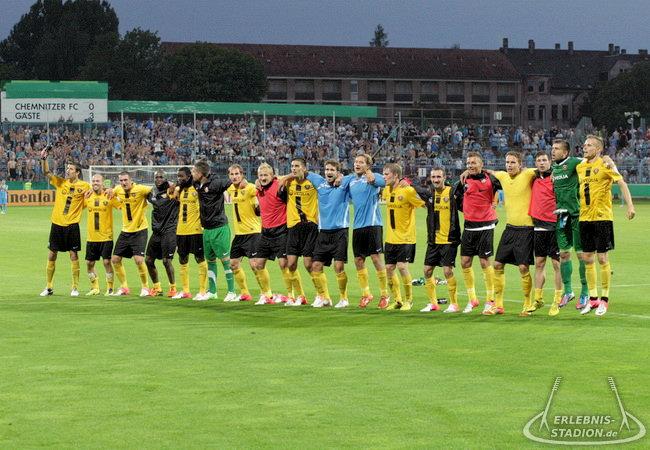 Chemnitzer FC - SG Dynamo Dresden 0:3, 20.08.2012, 18.30 Uhr,
Stadion Stadion an der Gellertstraße,
DFB-Pokal,
0:3 (0:2),
14.500 Zuschauer