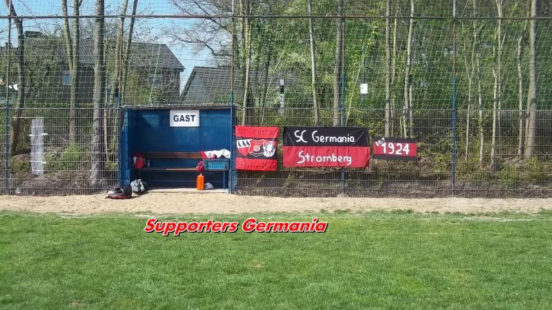 SC Germania Stromberg, Banner - Fahnen beim Auswärtsspiel in Dolberg - SC Germania Stromberg - Supporters Germania