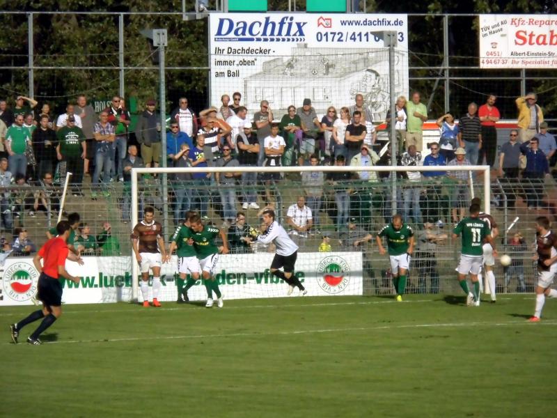 VfB Lübeck - FT Braunschweig, Regionalliga Nord, 2014/15, 3. Spieltag - Anstoß: Sa. 09.08.2014, 18:00 Uhr - Stadion an der Lohmühle - Zuschauer: 1393 - Schiedsrichter: Patrick Schult - 1:0 Wehrendt (71.)