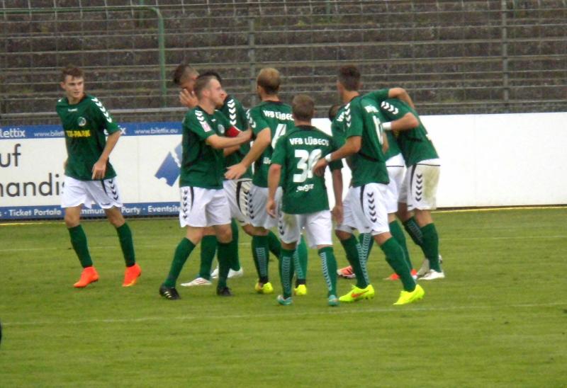 VfB Lübeck - Goslarer SC 1908, Regionalliga Nord, 2014/15, 4. Spieltag - Anstoß: Sa. 16.08.2014, 14:00 Uhr - Zuschauer: 1382 - Schiedsrichter: Jan Clemens Neitzel - 1:0 F. Thomas (82.)