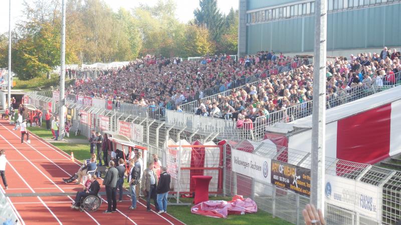 FSV Zwickau - BFC Dynamo, 18.10.2014 - 10. Spieltag - Regionalliga Nordost - FSV Zwickau - BFC Dynamo 0:0 - 2.883 Zuschauer im Sportforum Sojus 31, darunter ca. 800 BFC-Fans.