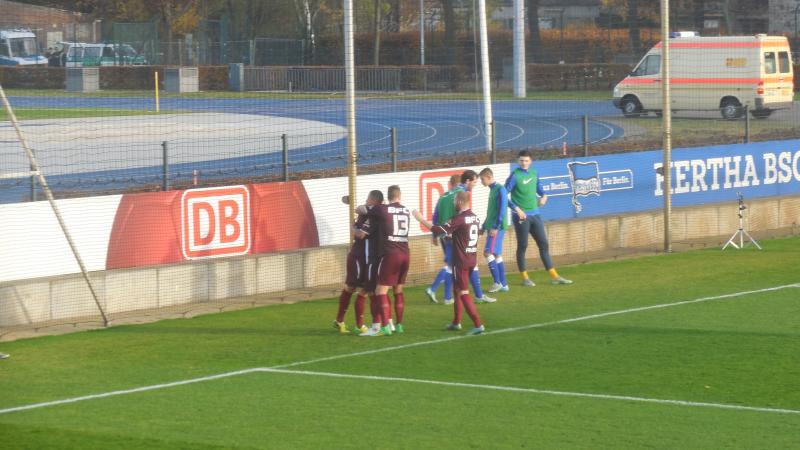 Hertha BSC II - BFC Dynamo, Nach dem 3:1 durch Rockenbach.