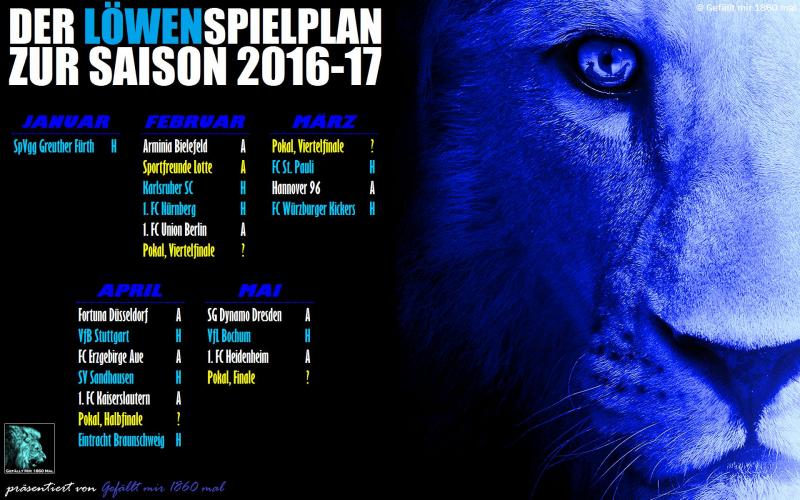 Bildschirmhintergrund für die Rückrunde, , Vereine: TSV 1860 München